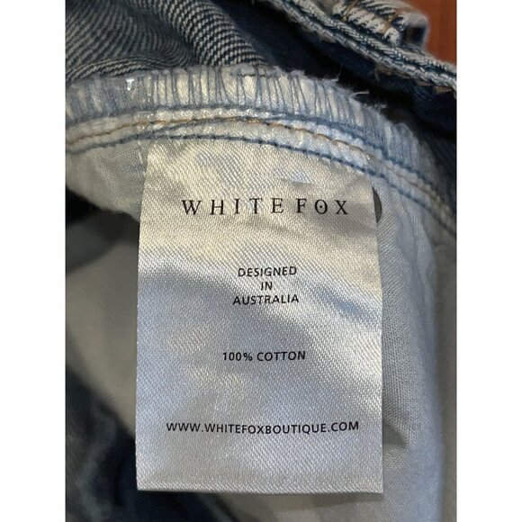 NWT White Fox Blue Lets Bounce Disressed Boyfriend Jeans Women Size Small - Picture 13 of 13